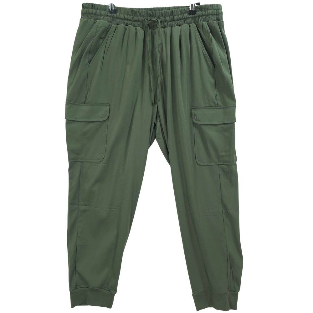 Torrid Cargo Joggers Drawstring Pockets Women 14/16 Olive Green Utility Gorpcore
